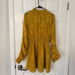Forever 21 Golden Floral Long Sleeve Dress